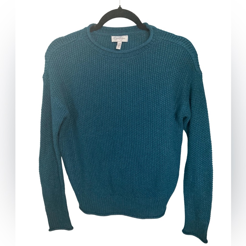 Jessica Simpson Teal Roll Neck Knit Sweater Size XS